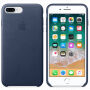 Originálne kožené puzdro pre Apple iPhone 8 Plus/7 Plus – polnočne modré