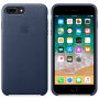 Originálne kožené puzdro pre Apple iPhone 8 Plus/7 Plus – polnočne modré