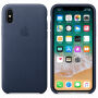 Originálne kožené puzdro pre Apple iPhone XS / iPhone X – polnočne modré