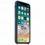 Originálne kožené puzdro pre Apple iPhone XS / iPhone X – polnočne modré