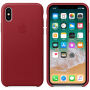 Originálne kožené puzdro pre Apple iPhone XS / iPhone X – červené