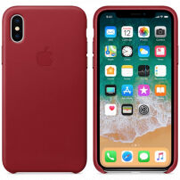 Originálne kožené puzdro pre Apple iPhone XS / iPhone X – červené