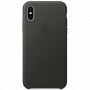Originálne Apple kožené puzdro pre iPhone X / XS – uhľovo sivé