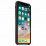 Originálne Apple kožené puzdro pre iPhone X / XS – uhľovo sivé