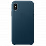 Originálne kožené puzdro pre Apple iPhone XS / iPhone X – vesmírne modré