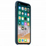 Originálne kožené puzdro pre Apple iPhone XS / iPhone X – vesmírne modré