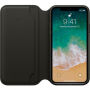 Originálne kožené puzdro Folio pre Apple iPhone XS / iPhone X – čierne
