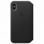 Originálne kožené puzdro Folio pre Apple iPhone XS / iPhone X – čierne