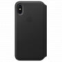 Originálne kožené puzdro Folio pre Apple iPhone XS / iPhone X – čierne