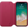 Originálne kožené puzdro Folio pre Apple iPhone XS / iPhone X – malinové