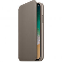 Originálne kožené puzdro Folio pre Apple iPhone XS / iPhone X – dymové