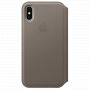 Originálne kožené puzdro Folio pre Apple iPhone XS / iPhone X – dymové