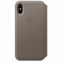 Originálne kožené puzdro Folio pre Apple iPhone XS / iPhone X – dymové