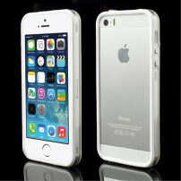 Puzdro / kryt bumper pre Apple iPhone 5 / 5S / SE (2016) - biely / priehľadný