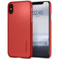 Spigen ultratenký odolný kryt pre Apple iPhone XS / iPhone X – červený