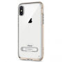 Spigen ochranný kryt s magnetickým stojančekom pre Apple iPhone XS / iPhone X – zlatý