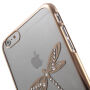 X-FITTED kryt na Apple iPhone 6 Plus/6S Plus - zlatý s&nbsp;vážkami a&nbsp;kamienky Swarovski