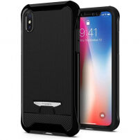 Spigen Signature ochranný kryt z plastu a polykarbonátu pre Apple iPhone XS / iPhone X – čierny