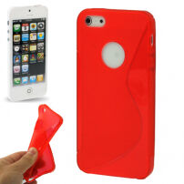 Ochranný plastový kryt "S line" pre iPhone 5 / 5S / SE (2016) – červený