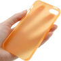 Ultratenký (0,3 mm) polopriehľadný matný kryt pre iPhone 5 / 5S / SE (2016) – oranžový