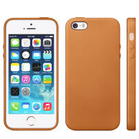 Kryt v originálnom Apple dizajne pre iPhone 5 / 5S / SE (2016) – svetlohnedý