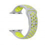 Silikónový remienok pre Apple Watch 42mm / 41mm / 40mm / 38mm - sivo-žltý