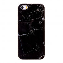 Ochranný plastový kryt pre iPhone 5 / 5S / SE (2016) – čierny mramor