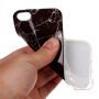 Ochranný plastový kryt pre iPhone 5 / 5S / SE (2016) – čierny mramor