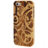 Drevený kryt pre Apple iPhone 5 – steampunk