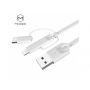 MCDODO USB kábel s lightning/micro USB/USB-C konektormi pre Apple iPhone – 1 m – biely