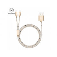 MCDODO USB kábel s dvoma lightning konektormi pre Apple iPhone – 1 m – zlatý