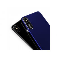 MCDODO ochranný kryt s hliníkovou vrstvou na ochranu fotoaparátu pre Apple iPhone XS / iPhone X – modrý