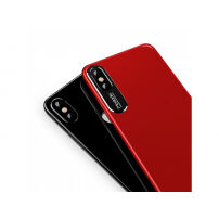MCDODO ochranný kryt s hliníkovou vrstvou na ochranu fotoaparátu pre Apple iPhone XS / iPhone X – červený