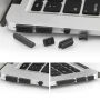 ENKAY Plastový kryt s ochranou klávesov a záslepkami konektorov pre MacBook Air 13" (A1237, A1304, A1369) – čierny