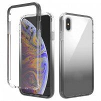Nárazuvzdorné dvojfarebné transparentné puzdro pre iPhone XS Max - čierne