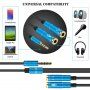 Redukcia / audio prepájací kábel na slúchadlá a mikrofón jack 3,5 mm na 2× jack 3,5 mm - strieborný