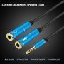 Redukcia / audio prepájací kábel na slúchadlá a mikrofón jack 3,5 mm na 2× jack 3,5 mm - strieborný