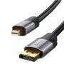Baseus vysokorýchlostný opletený kábel s konektormi Mini DP / DP – 3m - čierny