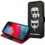 Karl Lagerfeld Heads flipové puzdro pre iPhone 12 mini - čierne