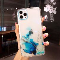 Nárazuvzdorný transparentný kryt s mramorovým vzorom pre iPhone 11 - svetlomodrý