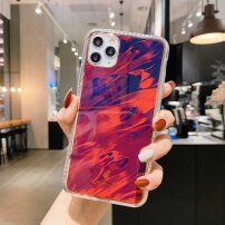 Nárazuvzdorný ochranný kryt abstraktná maľba pre iPhone 11 - fuksiový