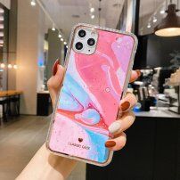 Nárazuvzdorný ochranný kryt abstraktná maľba pre iPhone 11 Pro – ružovo - modrý