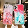 Nárazuvzdorný ochranný kryt abstraktná maľba pre iPhone 11 Pro – červeno - modrý