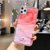 Nárazuvzdorný ochranný kryt abstraktná maľba pre iPhone 12 Pro Max – červeno - ružový