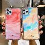 Nárazuvzdorný ochranný kryt abstraktná maľba pre iPhone 12 Pro Max – červeno - ružový