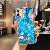Nárazuvzdorný kryt s mramorovým vzorom pre iPhone 12 Pro Max - modrý