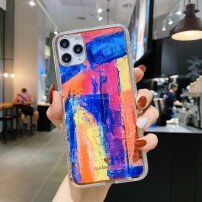 Nárazuvzdorný ochranný kryt abstraktná maľba pre iPhone 11 - modrý