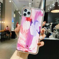 Nárazuvzdorný ochranný kryt abstraktná maľba pre iPhone 11 Pro - ružový