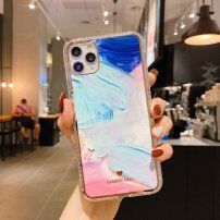 Nárazuvzdorný ochranný kryt abstraktná maľba pre iPhone 11 Pro Max - svetlomodrý