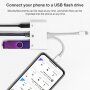Adaptér USB-C a 8 Pin Male na USB / Ethernet RJ45 / 8 Pin Female pre iPhone / iPad - biely